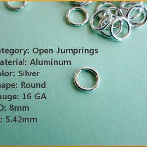 100 Aluminum Jump Rings 16 Gauge 8mm Open..