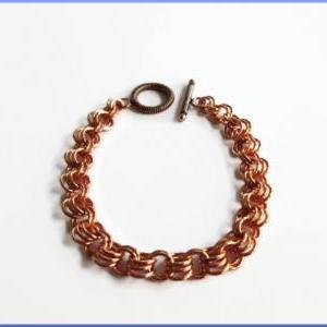 Handmade Copper With Alternating Double Triple..