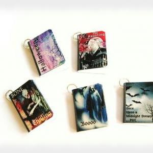 Halloween Spooky Creepy Miniature Book Charms Set..